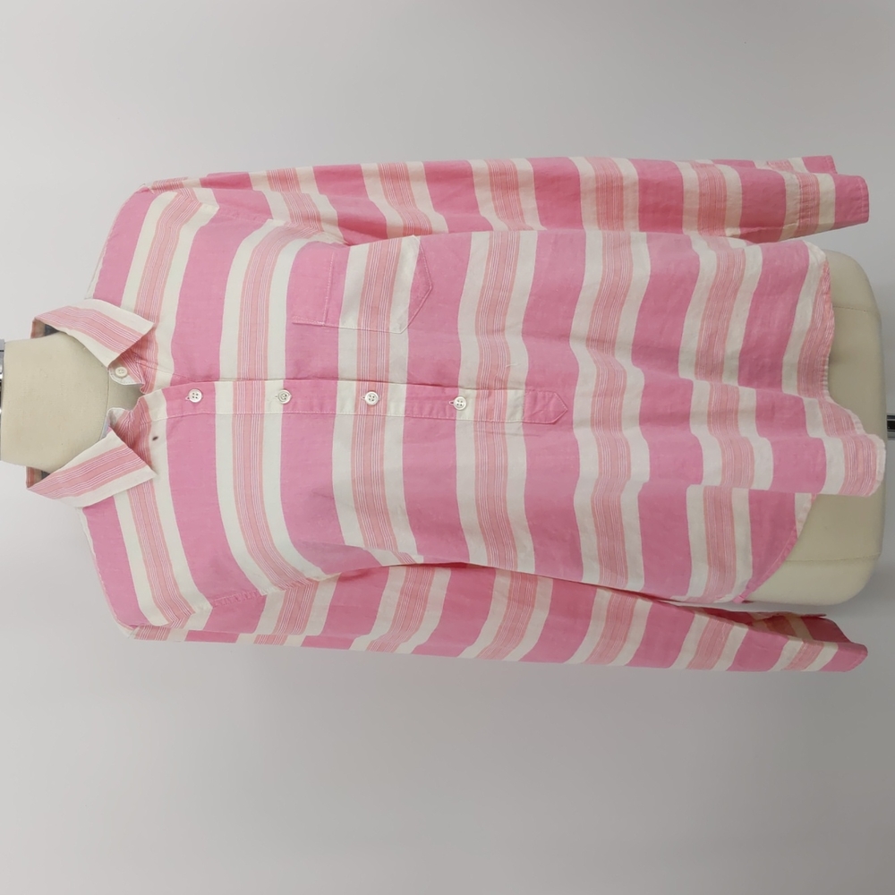J. Crew pink/ivory striped blouse-sz 12